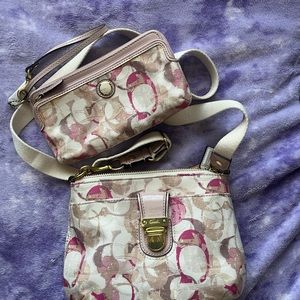 Y2K pink coach crossbody and wristlet